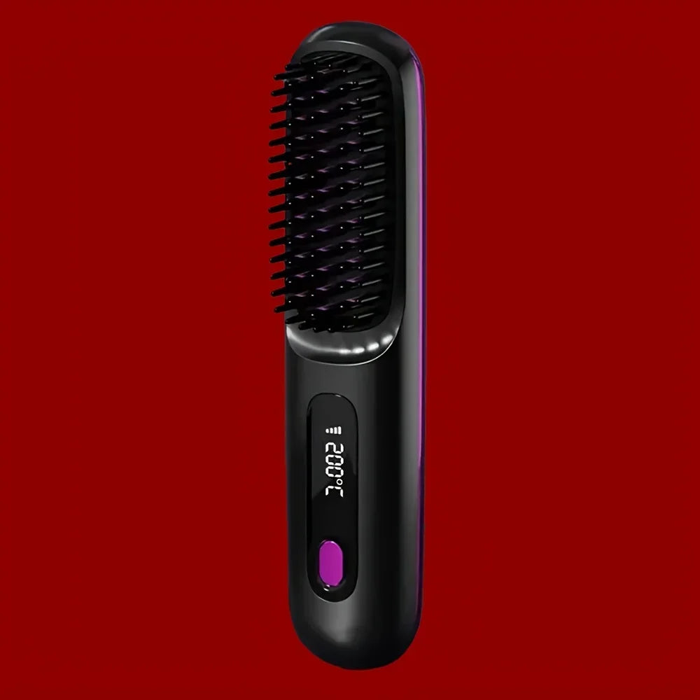 Wireless Hair Straightener Brush Ceramic Heating Smooth hair care Comb Portable Negative Ion Hair Care Comb