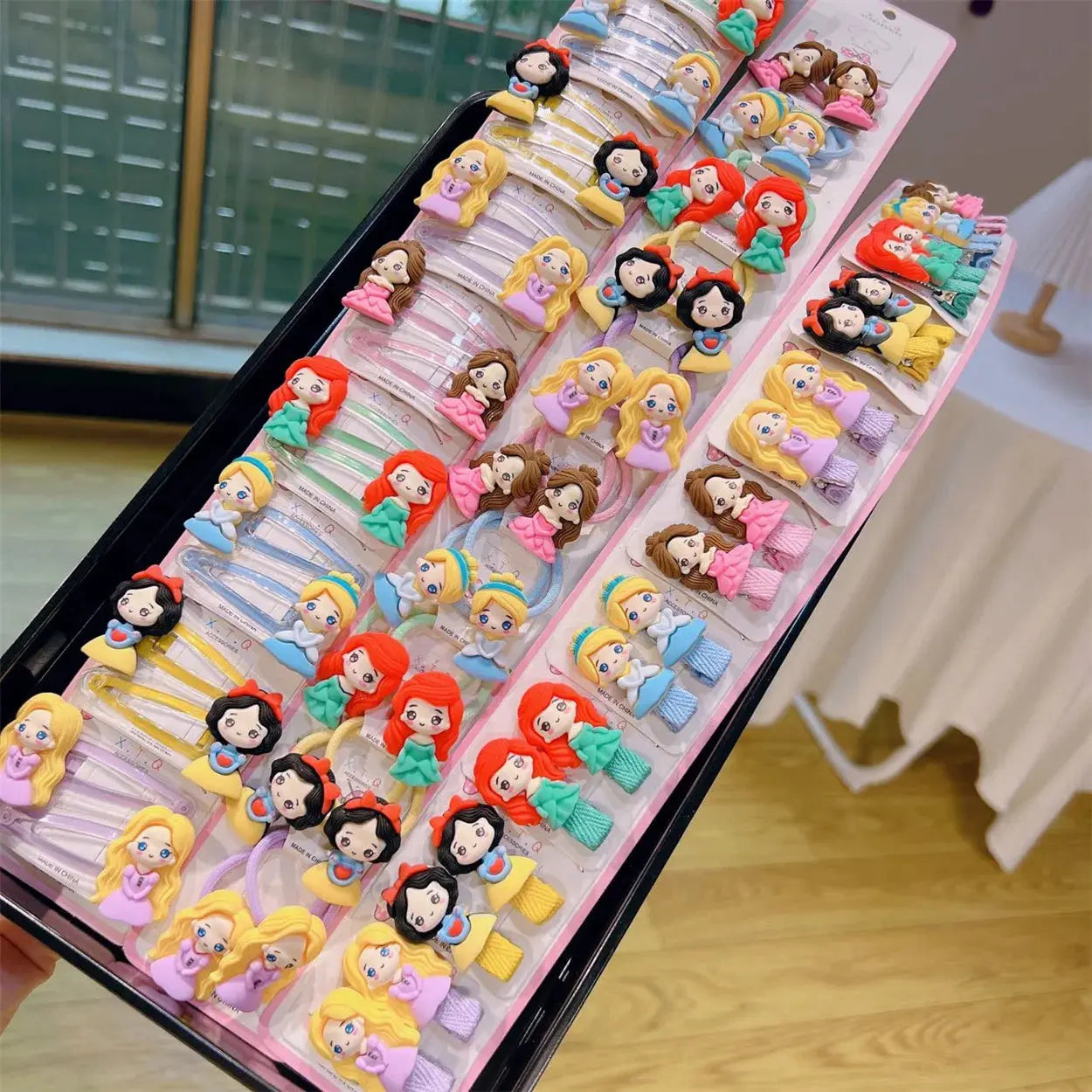 Lot d’Élastiques à Cheveux Fantaisie – Motifs Princesses 10 Pairs - TayShop