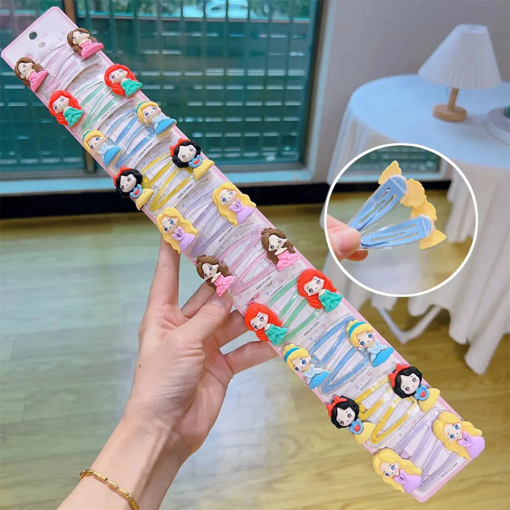 Lot d’Élastiques à Cheveux Fantaisie – Motifs Princesses 10 Pairs - TayShop