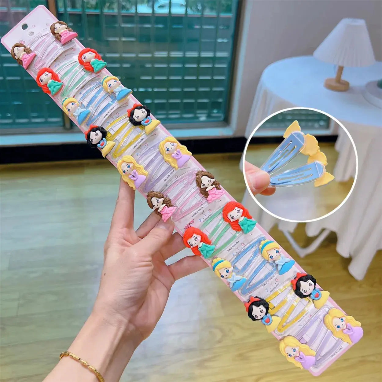 Lot d’Élastiques à Cheveux Fantaisie – Motifs Princesses 10 Pairs - TayShop