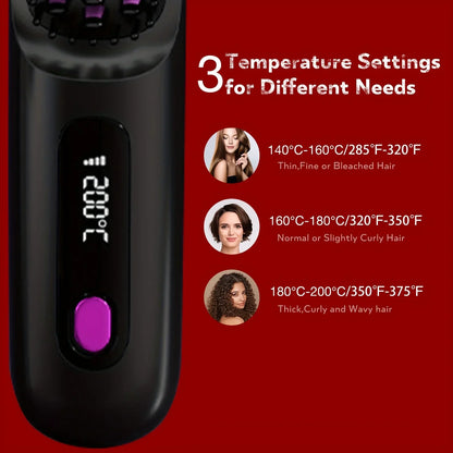 Wireless Hair Straightener Brush Ceramic Heating Smooth hair care Comb Portable Negative Ion Hair Care Comb