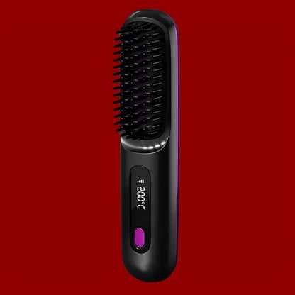 Wireless Hair Straightener Brush Ceramic Heating Smooth hair care Comb Portable Negative Ion Hair Care Comb