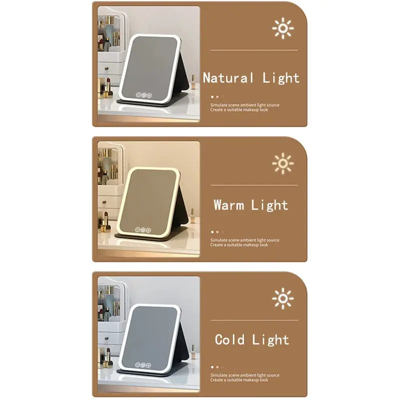 Miroir LED rechargeable – Éclairage parfait pour maquillage - TayShop